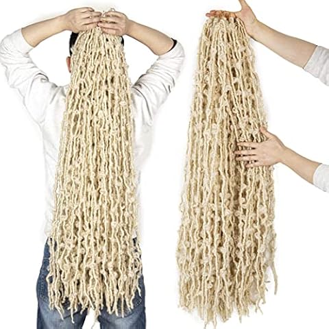 36 Inch Butterfly Locs Crochet Hair 3 Packs 613# Long Faux Locs Crochet Braids Pre looped Distressed Butterfly Soft Locs Crochet Dreadlocks Synthetic Hair Extensions (36 Inch, 613#) Cover