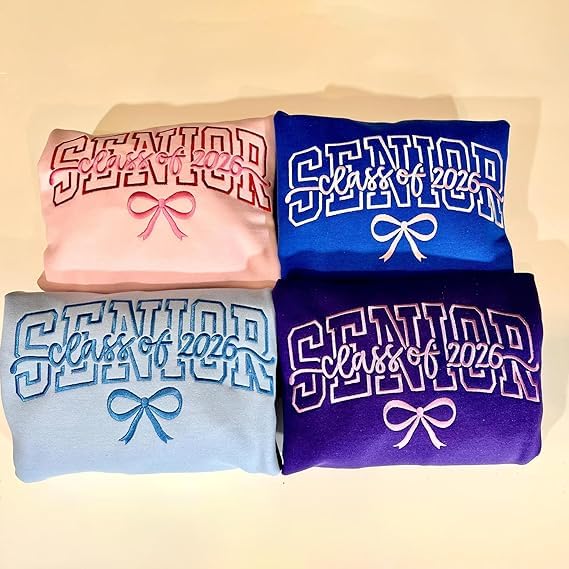 Personalized Senior Class 2026 Embroidered Sweatshirt, Custom Graduation Hoodie, Name Embroidery, Unisex School Shirt for Her or Him, Gift for Students, Senior Night, Birthday or Graduation Gift3