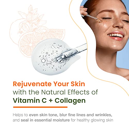 Natural Chemist Vitamin C & Collagen Face Serum - Improve Skin Elasticity, Reduces Dark Spots & Wrinkles, Brightening Facial Serum - Cruelty Free Korean Skincare For All Skin Types - 1.69 Fl. Oz/ 50Ml #TOP1