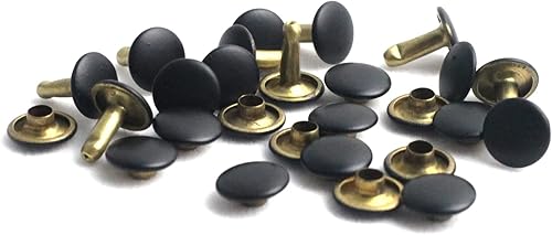 Remaches de doble tapa arcoíris de 0.354 in, remaches rápidos redondos de oro rosa con botón de metal, remaches para bolsos, bolsos, zapatos,