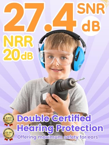 Image of Dr.meter Noise Cancelling Headphones for Kids Adults 2 PACK, SNR27.4 Ear Protection Kids Ear Muffs, Adjustable Earmuffs for Monster Jams, Sensory Autism, Concerts, Fireworks