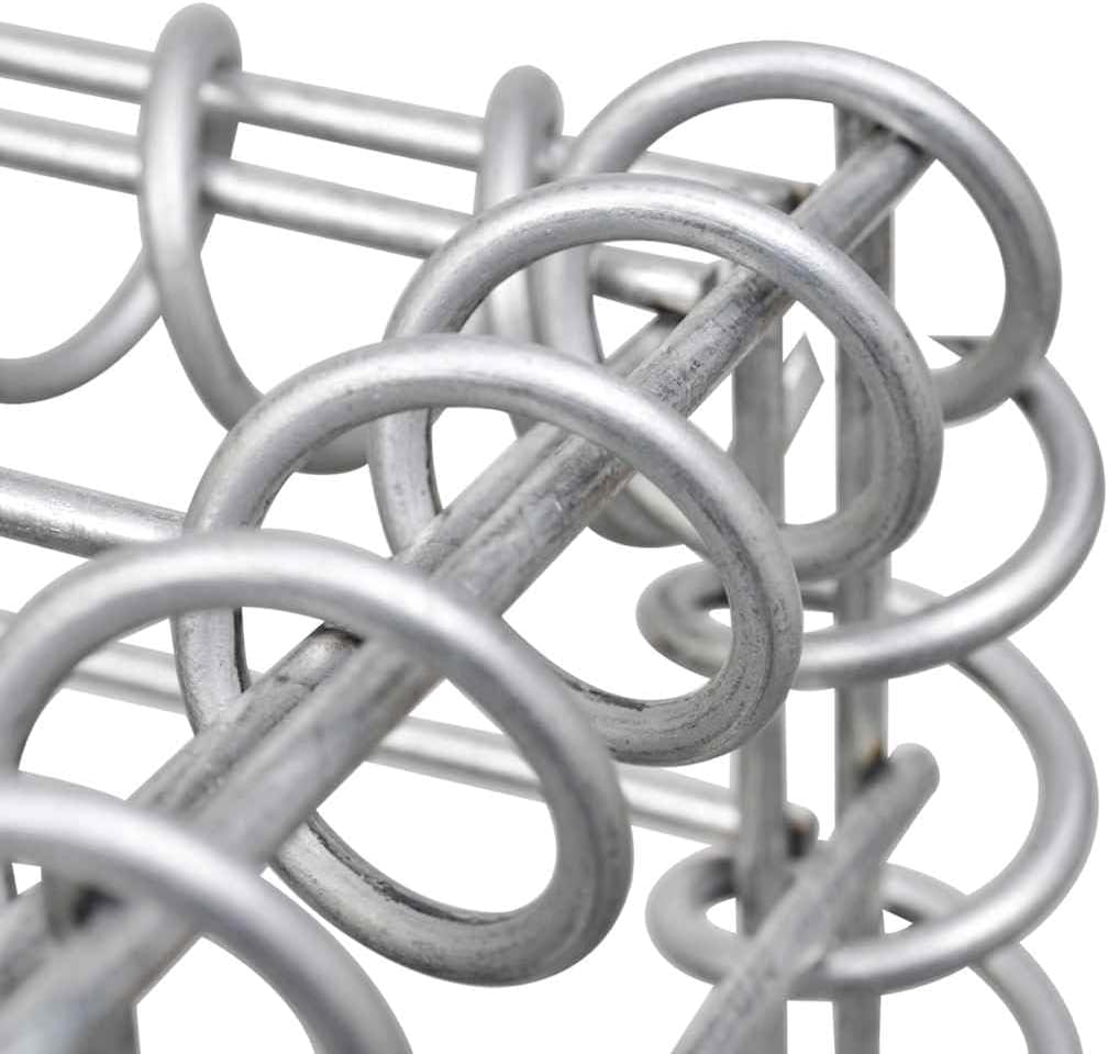 Close-up of gabion wire connection