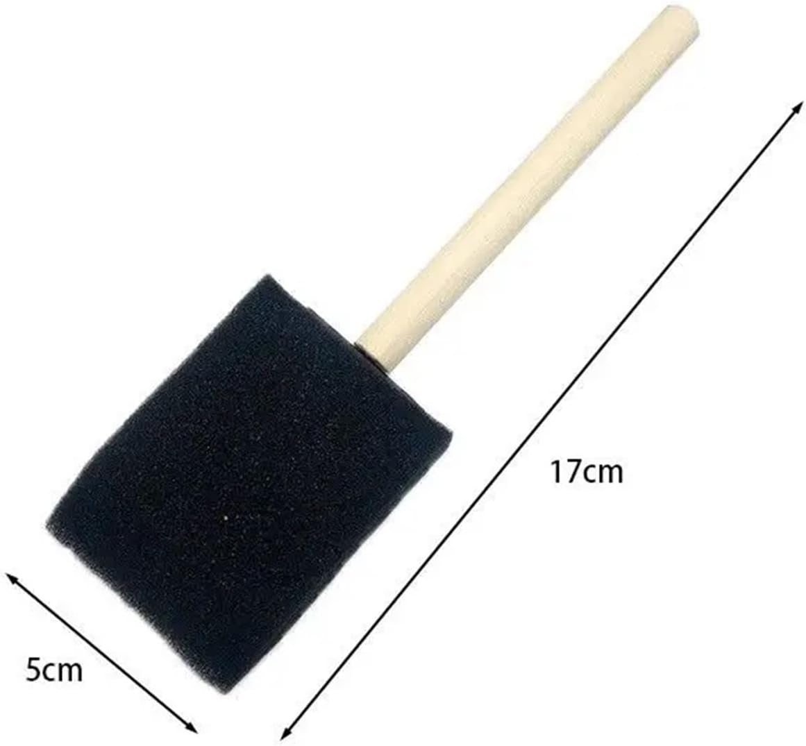 Foam Paint Brushes 10 Set/40 Pcs Wooden Handle Foam Sponge Painting Tools – Perfect for DIY Craft Art, Watercolor, Oil & Stain