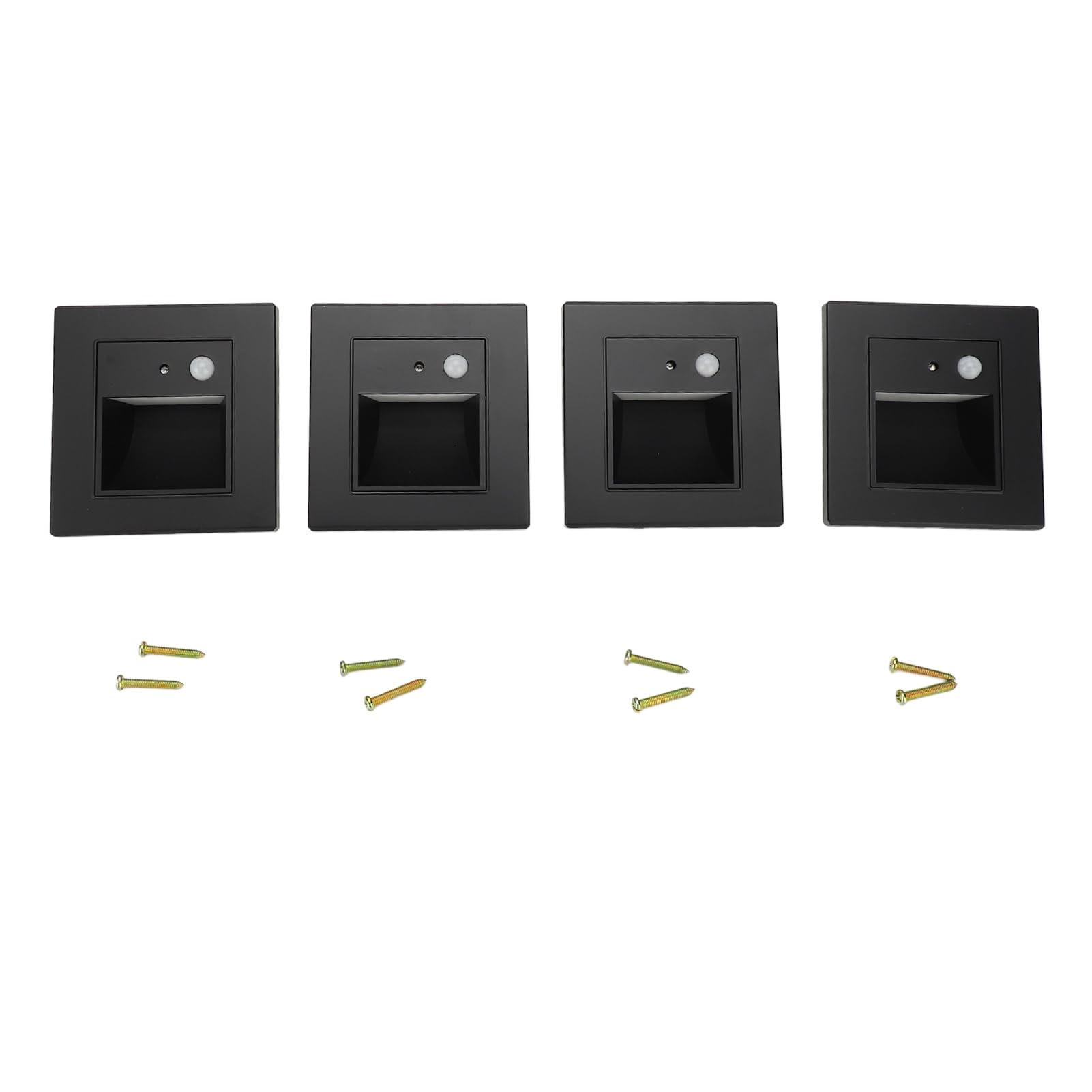 Luz con Sensor de Movimiento, 4 Luces de Suelo Empotradas Integradas para Interiores, 110-240 V, para Escalera, Pasillo, Dormitorio, Seguridad Nocturna (GRAY)