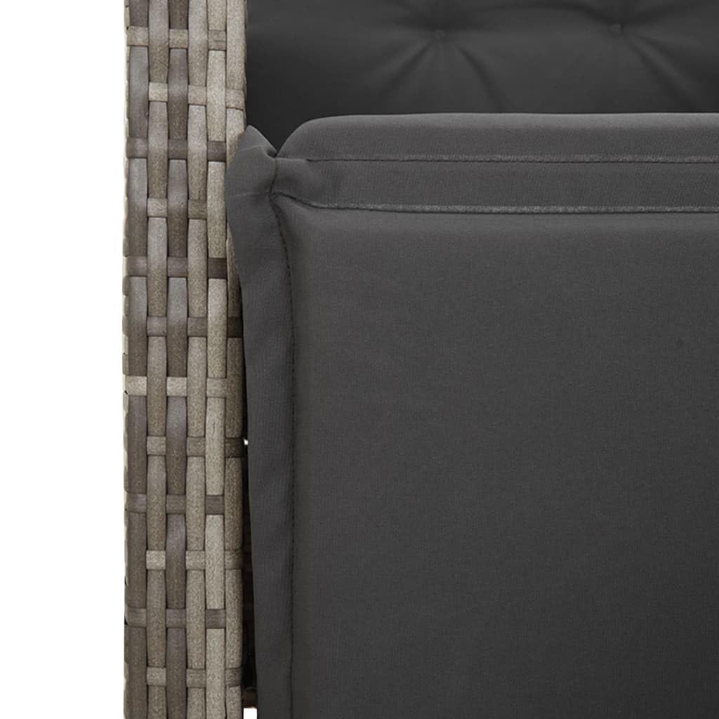 Gecheer Muebles de Comedor de jardín,Comedor de Jardin Exterior,Comedor de Jardin Ratan,Set Comedor de jardín 5 Piezas con Cojines ratán sintético Gris 8##