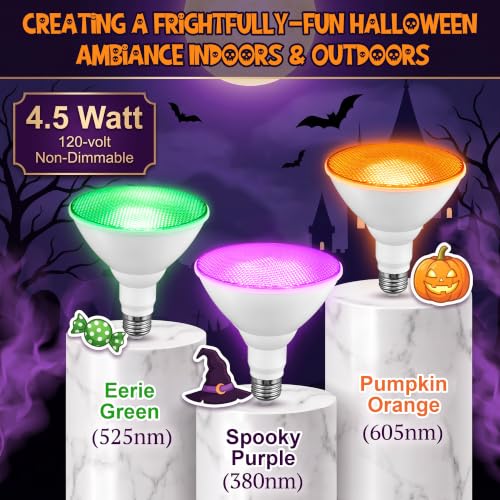 Enhon 2 Pack Halloween Automatic Color Changing Bulb PAR38 Floodlight Bulb by Enhon - Used condition - Image 5