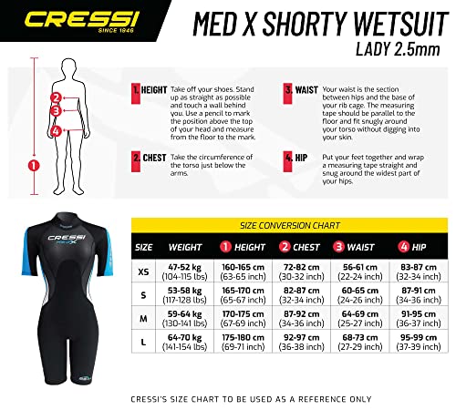 Cressi Med X Lady Med X Lady Shorty wetsuit voor dames, 2,5 mm hoog stretch - Image 7