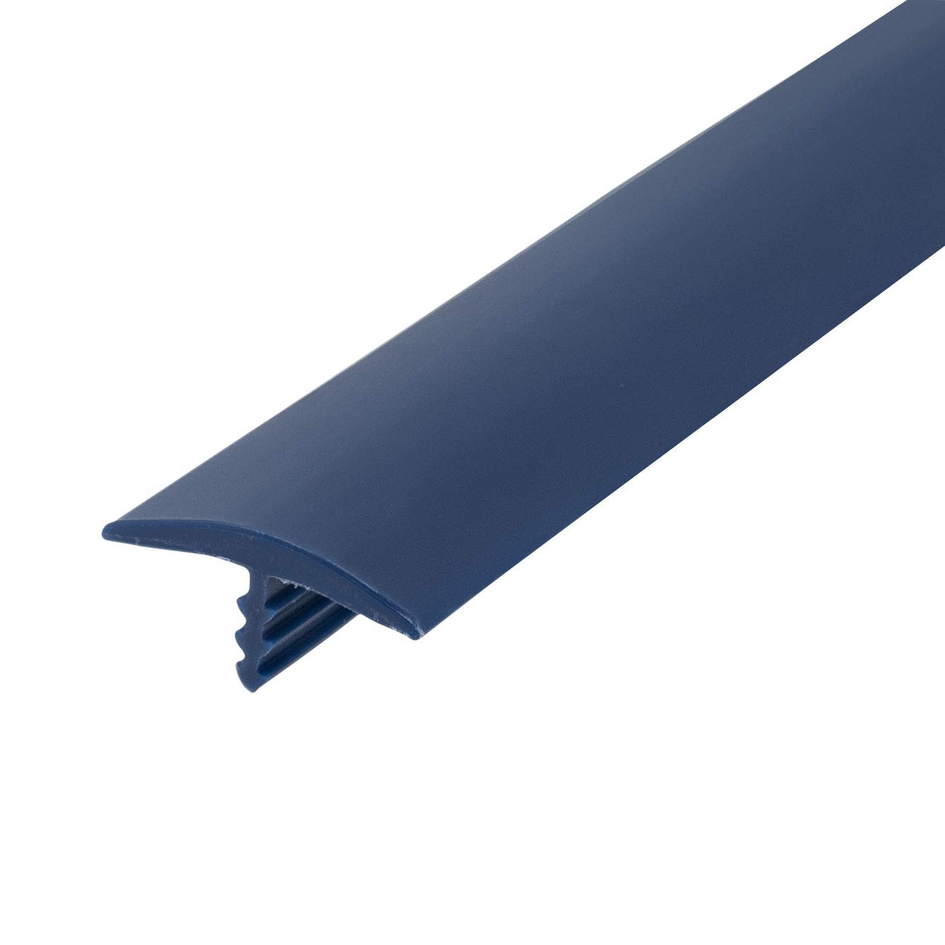 Outwater Plastic T-molding 1 Inch Royal Navy Blue Flexible Polyethylene Center Barb Tee Moulding 25 Foot Coil
