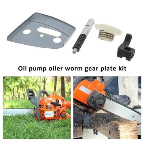 LT Easiyl 4-teiliges Ölpumpen-Öleinfüll-Schneckengetriebe-Platten-Set Kompatibel mit Husqvarna 340/350/ 345/346 XP 353 Kettensägenzubehör 503931801 503854801 503932101