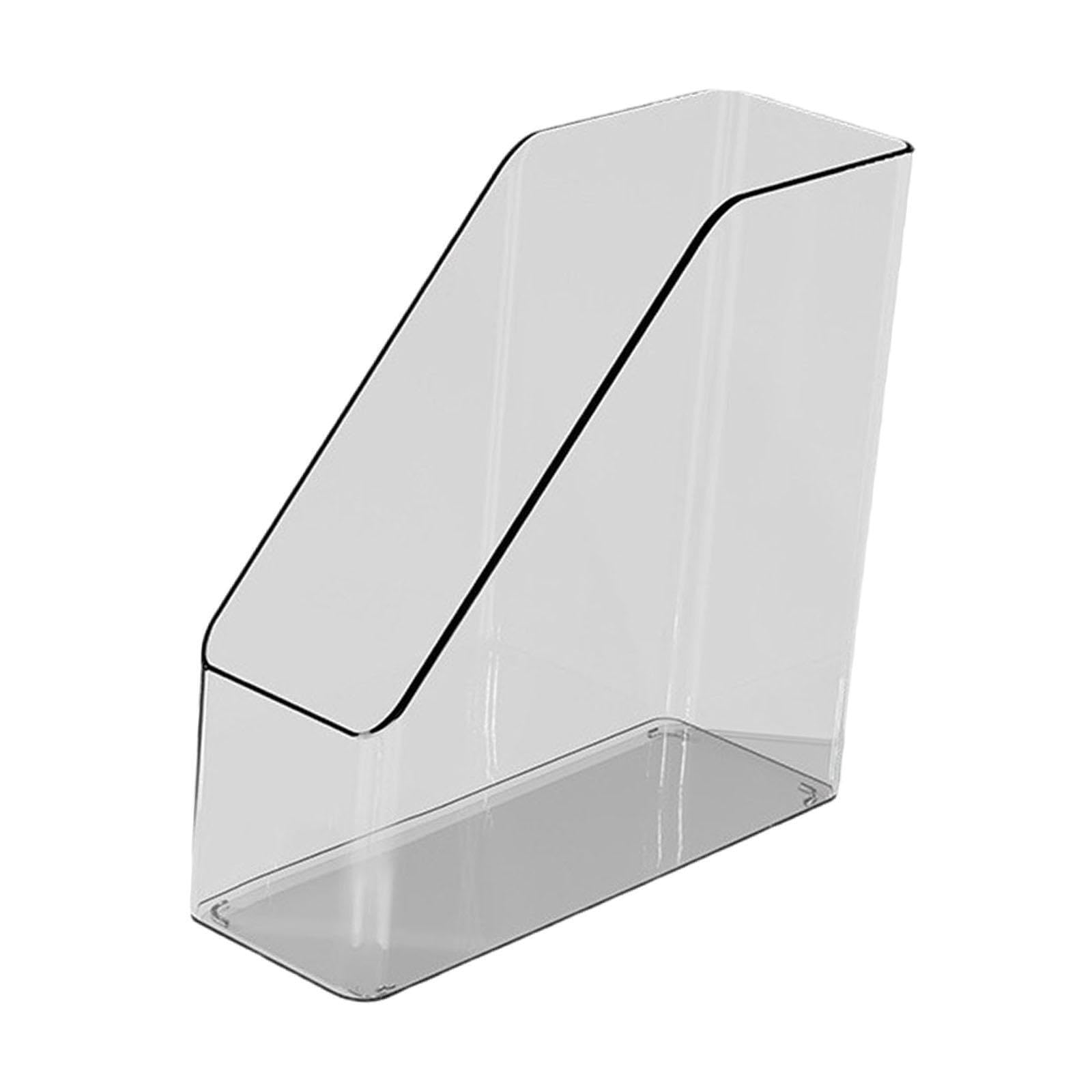PIXZCSA Compact File Storage Case Document Rack Vertical Magazine Holder For Desk Clear Office Functional Organization Solution Magazine File Holder Desk Organizer Document Rack