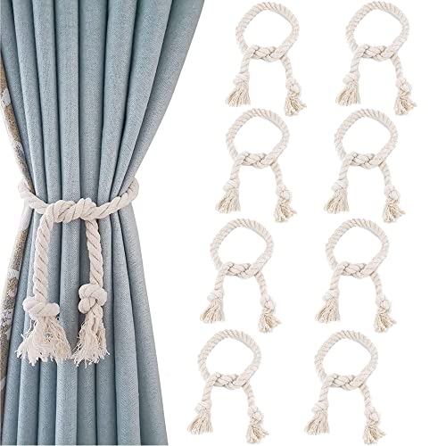 YJFY 8 Piezas Alzapaños de Cortina Abrazaderas de Cortina Cortinas Decorativo Alzapaños Alzapaños Cortinas Sujetar Cortinas Atar Cortinas Trenzada de Algodón para Cortinas Decoración de Sala de Estar Cover