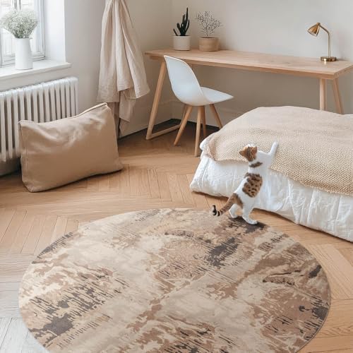 Tapis du sol vinyle rond intérieur PVC pour décoration maison durable