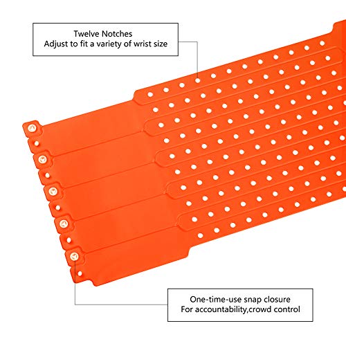 Pulseiras de plástico de pulso para eventos – Pulseiras de vinil de festa da Fivepeans (laranja neon