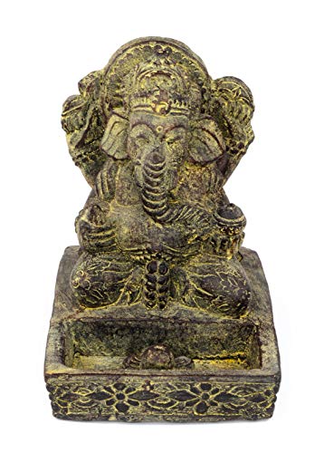FaHome Ganesha Stein Figur Räucherstäbchenhalter ca. 13cm Skulptur Deko Statue Räucherstäbchen Halter Meditation Cover