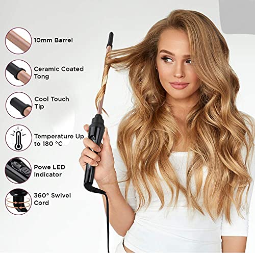 Image of Dealsure Hair Curler Machine | Professional Hair Curling Iron & Tong | Long Lasting Curls, Rod Brush Styler for Women | Heat Safe, Easy Styling, Frizz-Free Curls | (Black)