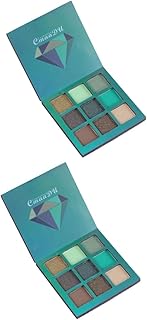 FRCOLOR 2Pcs 9 Glitter Sombra De Olho Shimmer Sombra Fosca Sombra Metálica Paletas De Sombra De Olho Sombra Maquiagem Sombra Em Pó Paleta De Maquiagem Feminina Sombra De Olho Flash Pó