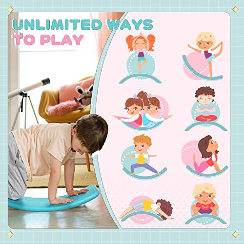 ZONEKIZ Balance Board Kids Wobble Board, Stepping Stone, Montessori Toy for Children, Nursery Toy, for Ages 3-6 Years, 82 x 27.5 x 19.5cm - Image 4