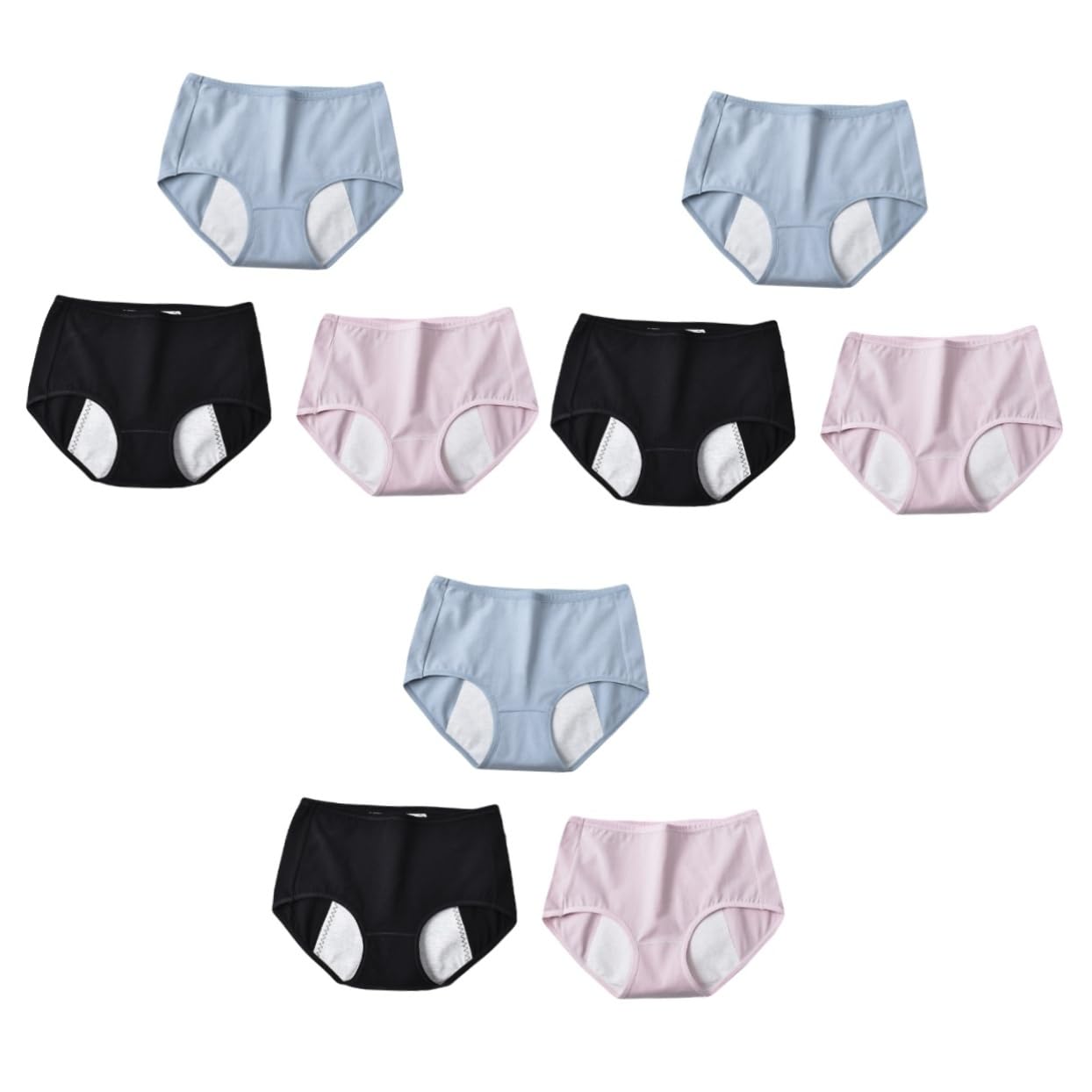 SHERCHPRY 9 szt. damskie fizjologiczne spodnie menstruacyjne majtki z wysokim stanem bawełna bezszwowa bielizna poporodowa krwawienie bielizna 95% bawełna 5% elastan oddychające dziewczęce spodnie