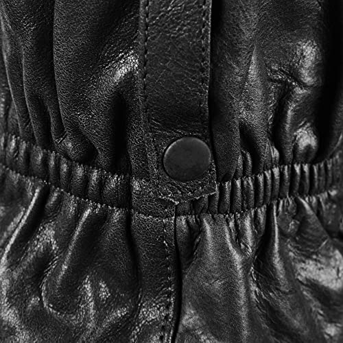 Cabriohaube Cabriomütze Fliegerhaube Oldtimermütze Leder in Schwarz inkl. Panorama Brille Herren Damen Unisex - XL N