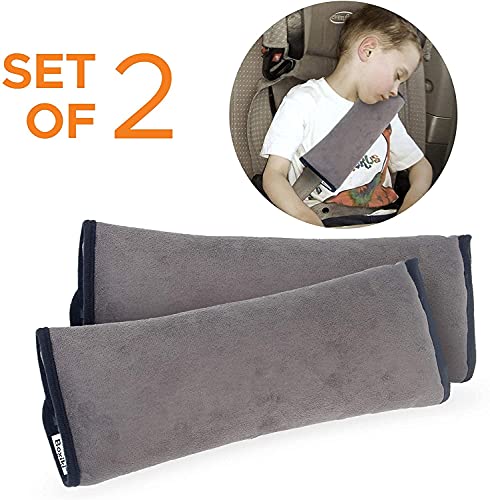 Boxiki Travel Set of 2 Seatbelt Cover Pillows. Keeps You Safe While Passenger Sleeps in Car. Durable Plush Material for Adults and Kids. Great Gift for Any Occasion (Birthday, Christmas).