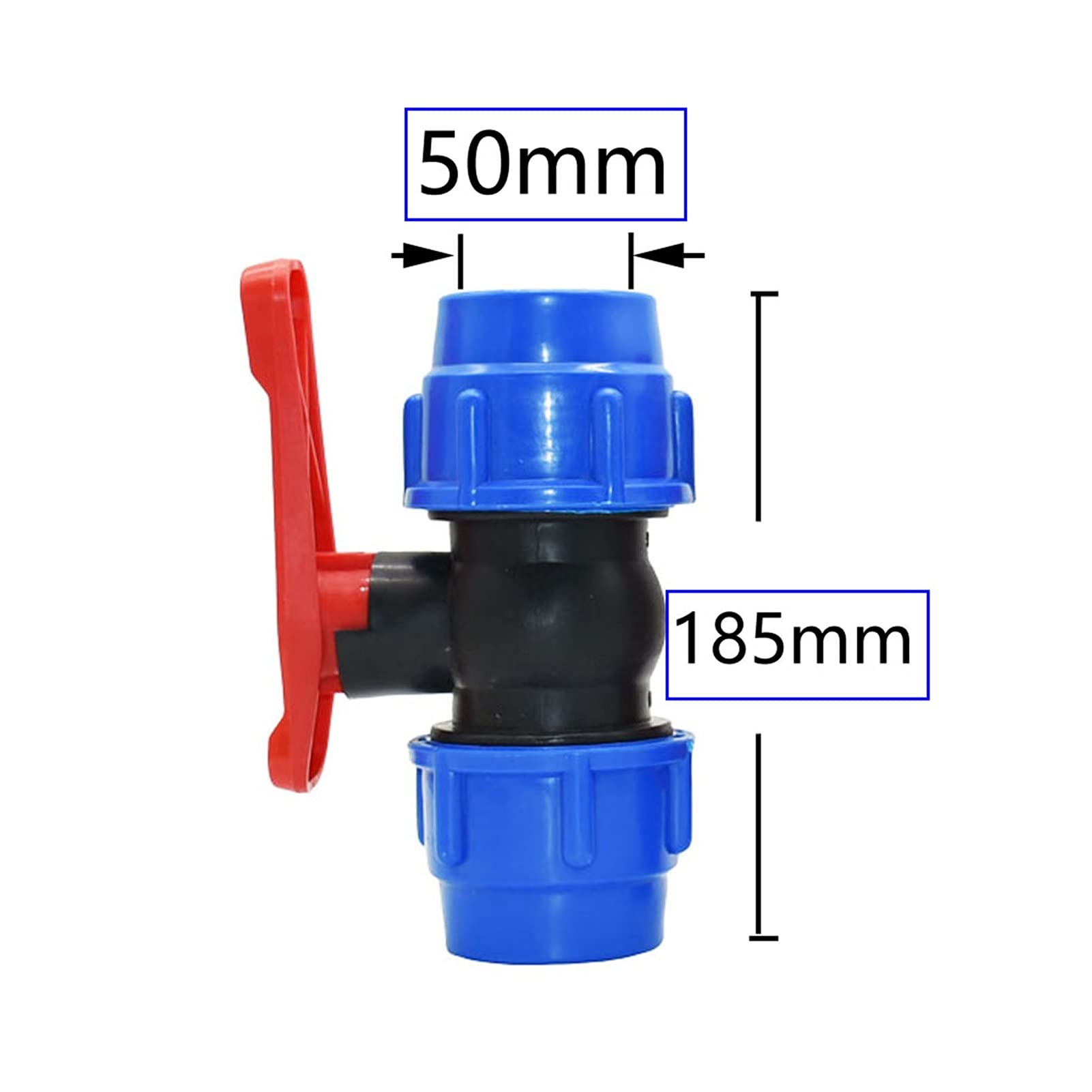 Kit del connettore del giunto del tubo flessibile 20/25/32/40/50 / 63mm tubo d'acqua in plastica Connettore rapido Valvola a sfera PE tubo riparazione Giardino rubinetto Accessori ( Color : 40MM )
