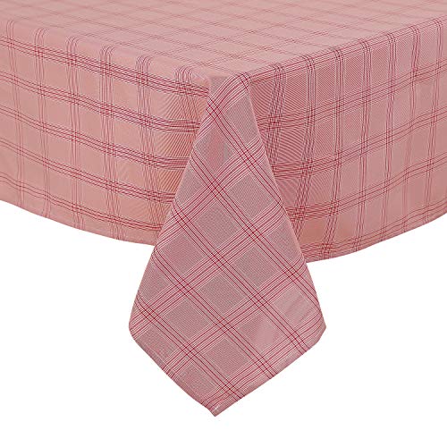 Preisvergleich Produktbild Deconovo Wasserabweisend Tischdecke Tischwäsche 140x240 cm Rot Weiß