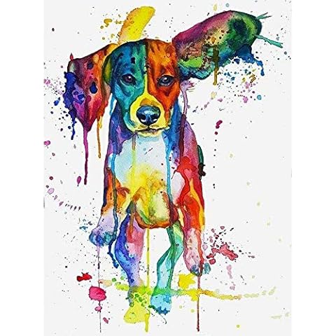 DIY 5D Diamond Painting Kits for Adults Full Drill,Diamond Painting Animal for Home Wall Decor Gift Beagle Colors Dog 11.8x15.7 in by witfox Cover