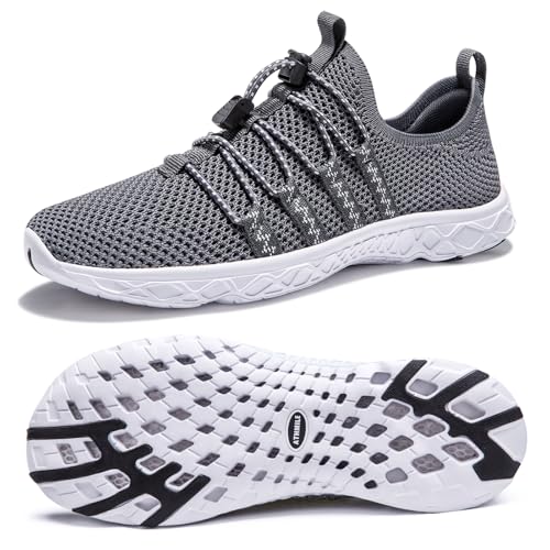 Image of ATHMILE Water Shoes for Men Women Barefoot Hiking Swim River Beach Knit | Adult Lake Pool Aqua Socks Quick Dry for Hiking Surfing Kayaking Sport Accessories Camping Must Haves