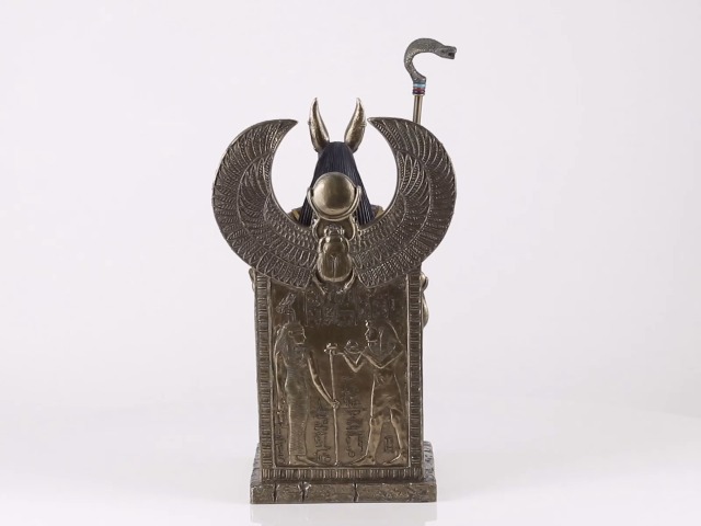Estatua de Anubis sentado en trono 10.62 in miniatura 7
