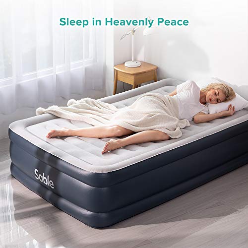 Air Mattress Full Size XL with Built-in Electric Pump, [2020 Upgraded] Inflatable Bed Blow-up Airbed with Storage Bag, Height 18'' - Thumbnail 7