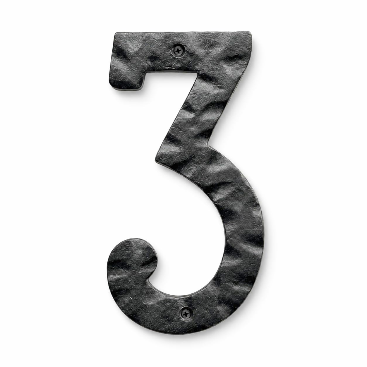 NACH House Numbers for Outside, 8 inch Black Address Numbers for House - Number 3 - Rustic Numbers for Outside with Mounting Hardware