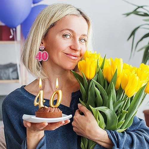 Birthday Earrings Glitter Happy Birthday Earrings for Women Alloy Pink Sparkly Rhinestone Crystal Birthday Gifts Fun Christmas Party Jewelry2