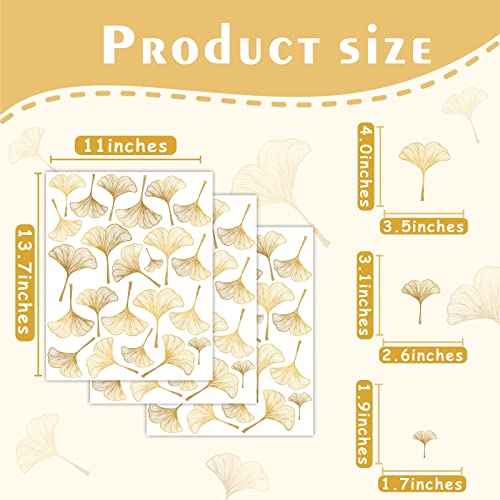 Hataru Gold Wall Decals,Gold Wall Decals Peel And Stick,Modern Leaf Wall Stickers Living Room Decor,Abstract Flower Wall Sticker,Nordic Plant Wall Art Stickers For Bedroom Bathroom Window Decor #TOP6
