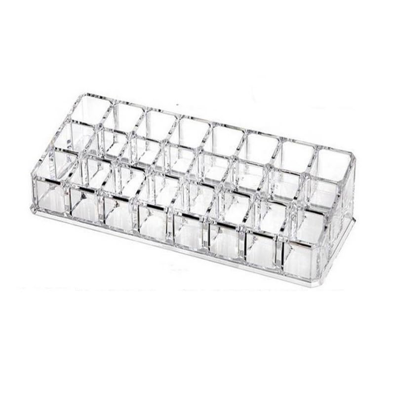 Lipstick Organizer 24-Slot Acrylic Lipstick Holder Display Rack Lipgloss Makeup Brushes Storage Organizer for Drawer Vanity Bathroom