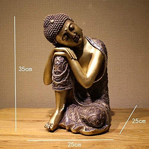 Tranquil Meditation Buddha Statue - Serene Resin Sculpture for Home and Garden Decor, 25cm Feng Shui Ornament - Image 3