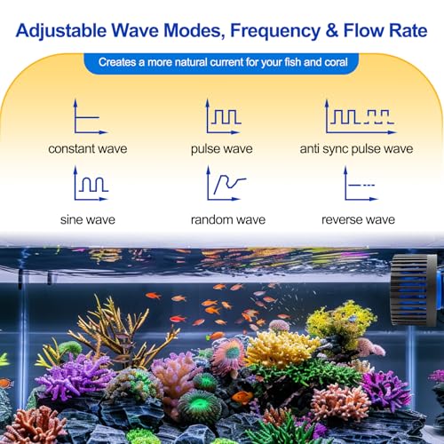 Image of hygger Strong Wave Maker For Aquarium Magnetic DC Powerhead Adjustable Fish Tank Circulation Pump with Guard Controller for 75-220 Gallon Freshwater Saltwater 3400 GPH