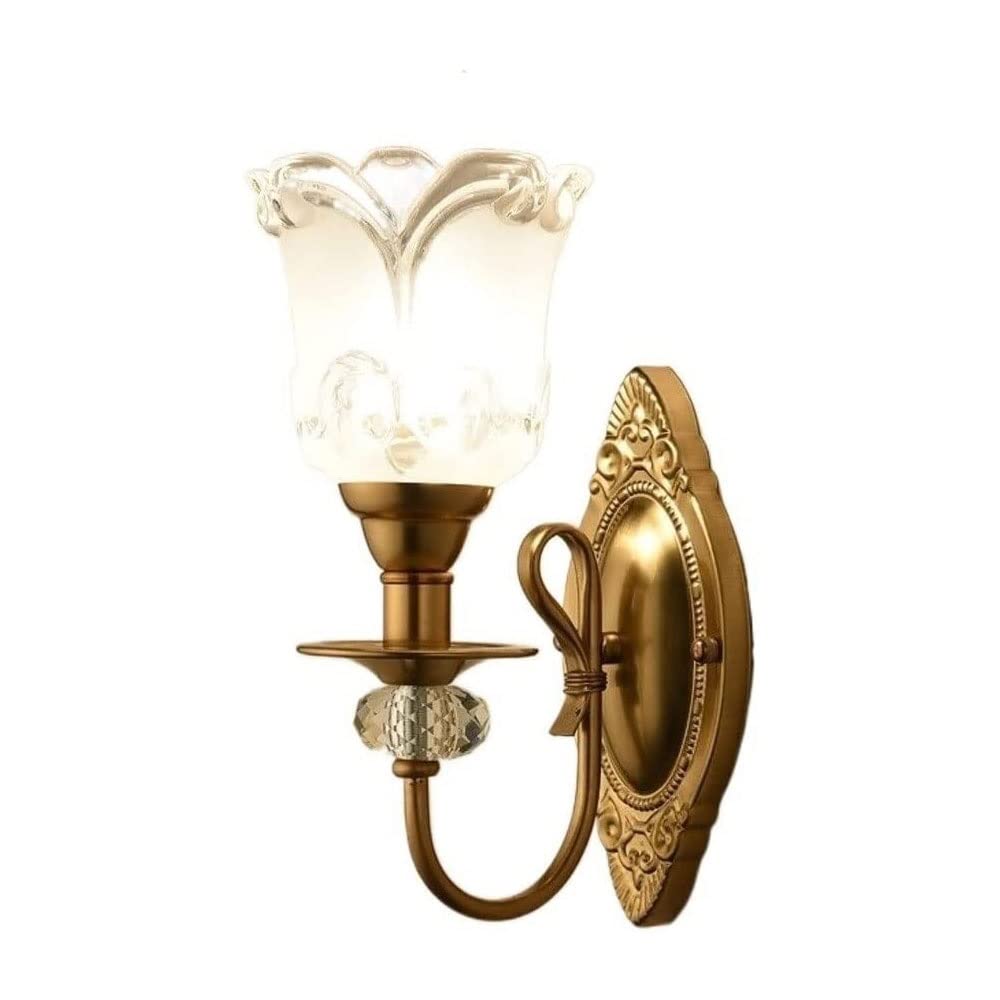 OLSKFUH Wall Lamp, Wall Mount Fixtures Light,Wall Light Lantern Glass Lantern Brass Luminaire Fixtures Lighting E-Dison Room Art Decor Luminaire Wall Lamp Sconce,Indoor Wall Lig,