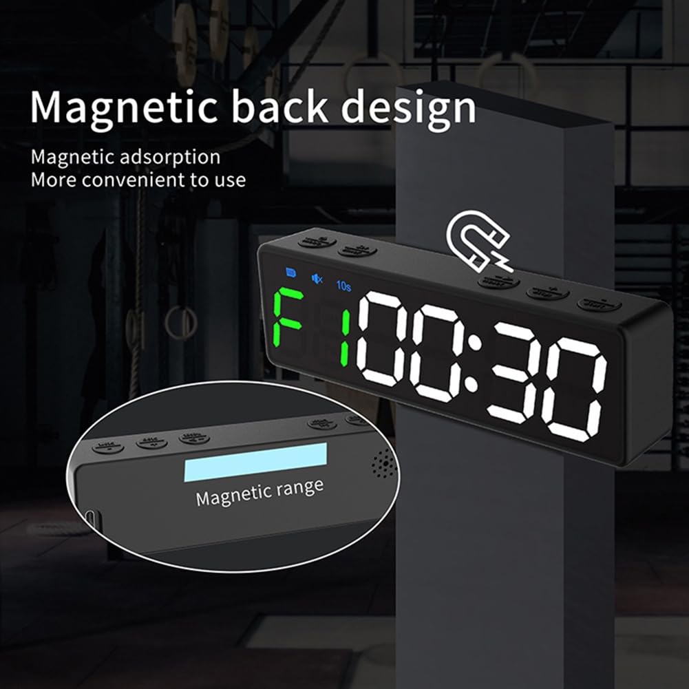 Mini Orologi da Palestra Ricaricabili - Cronometro Portatile con Conto alla Rovescia/in e Retro Magnetico per L'Allenamento Fitness
