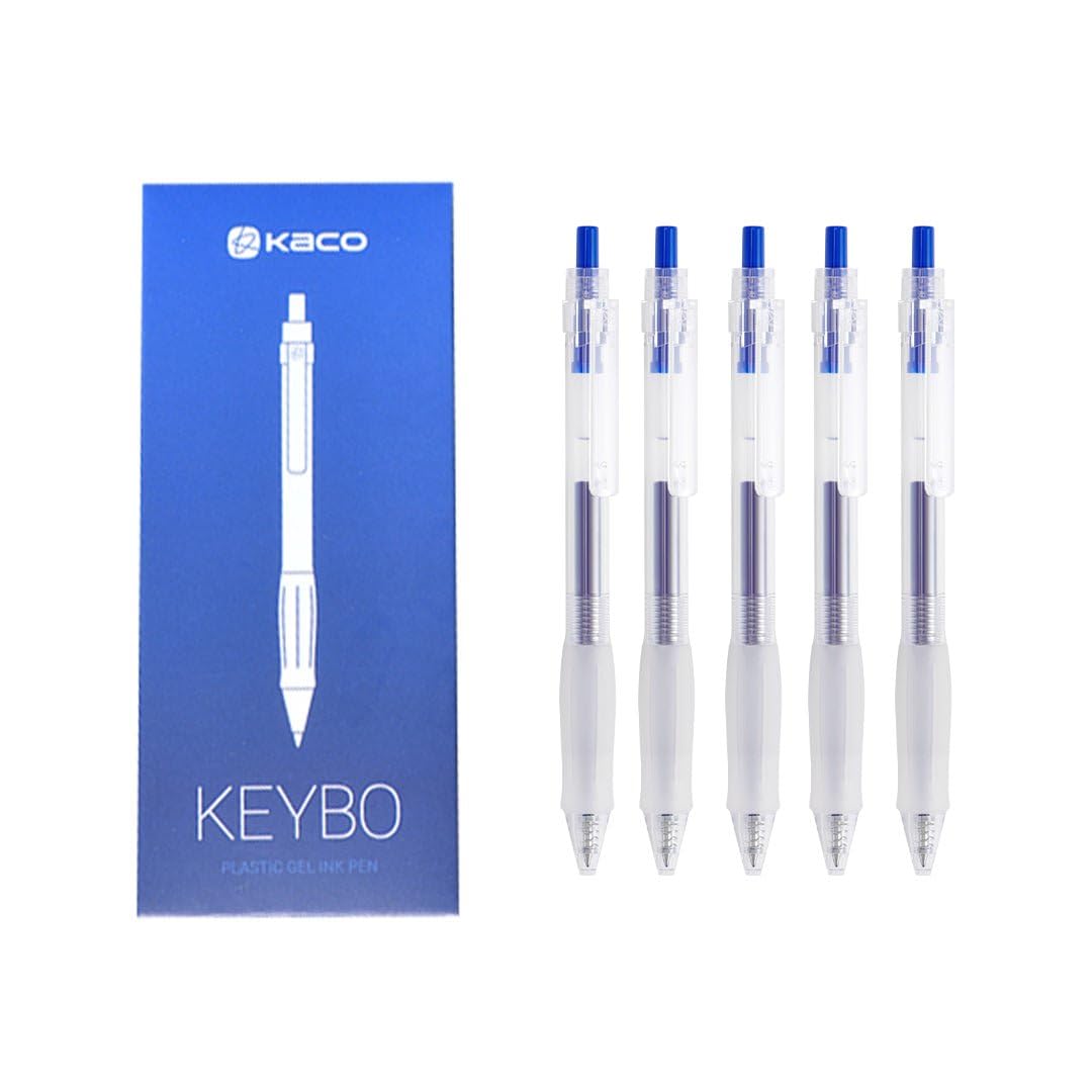 Kaco Keybo Transparent Gel Pen- Pack of 5 (Blue)-picture-15