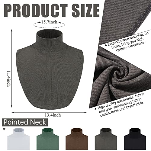 5 Pieces Fake Turtleneck Collars Detachable Dickey Collar Half Top Mock Blouse False High Warmer Turtle Necks for Women2