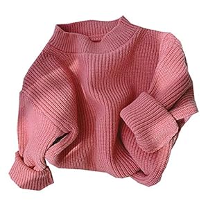 Baby Girl Cardigan Knit Sweater, Chunky Crewneck Long Sleeve Sweaters for Infant Toddler