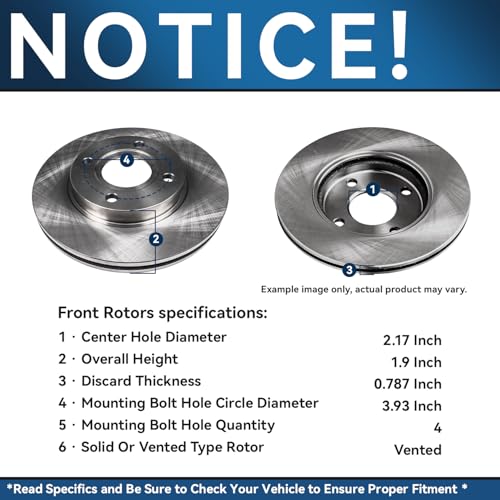 Image of Detroit Axle - Front Brake Kit for 1998-2002 Chevrolet Prizm Toyota Corolla