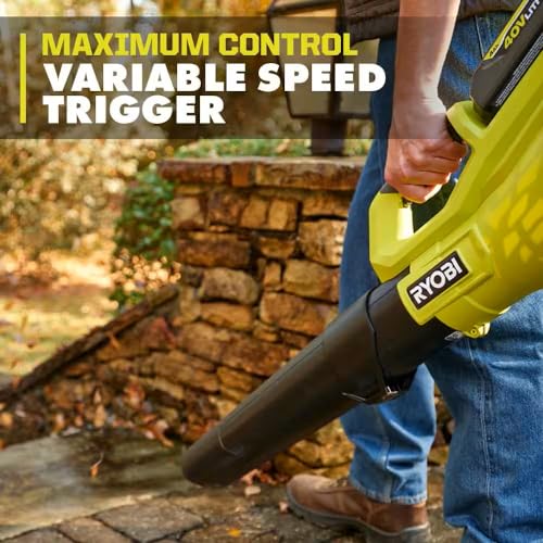 Image of RYOBI 40V 120 MPH 550 CFM Cordless Battery Leaf Blower Tool ONLY RY40LB01B