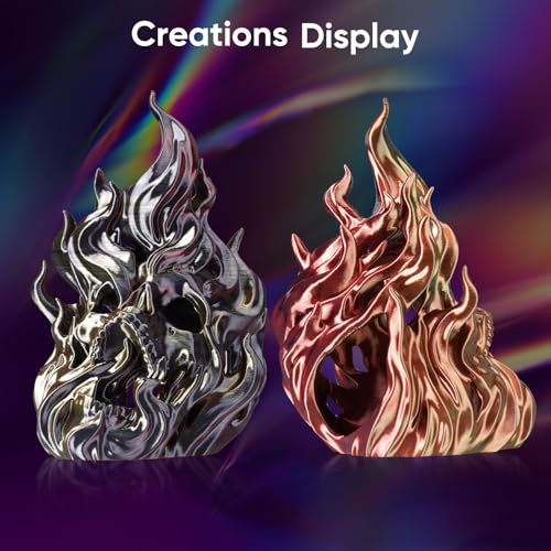 Image of ERYONE Silk Filament PLA+ 1.75mm Shiny 3D Printer Filament, Multicolor PLA 4 in 1, 1kg (2.2LBS) /Spool, HS Silk Quadruple Color Metallic Frenzy (Black & Dark Red & Banana Orange & Gold)