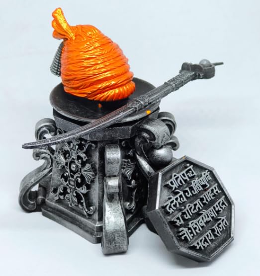 Image of Polystone - Chatrapati Shivaji Maharaj Jiretop for Car Dashboard 4.5 inch (Antique Color)