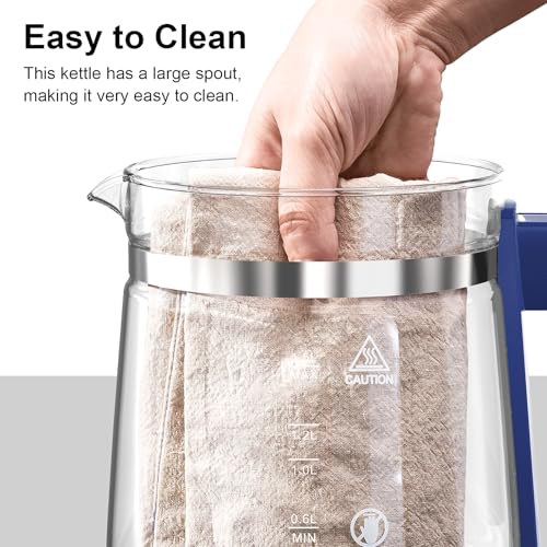 Hervidor Eléctrico de Vidrio Borosilicato 1.5L Azul miniatura 7