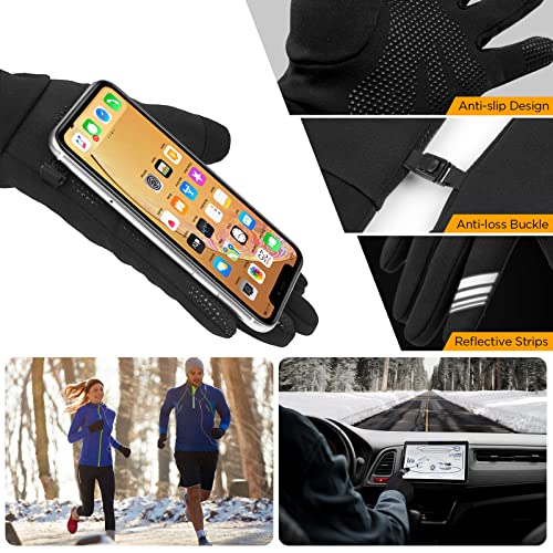 Gants Hiver Vélo VTT Homme Femme Gants Cyclisme Moto Scooter Ecran Tactile Coupe-Vent Antidérapant Étanche Réfléchissant Anti Froid pour Sport Course Jogging Conduite Jardinage Randonnée LEMEGO - Image 4