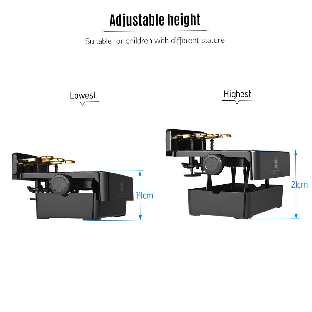 Piano Pedal Extender, Piano Pedal Extender Bench for Kids Adjustable Height with 3 Pedals Children Piano Teaching Aid Accessory