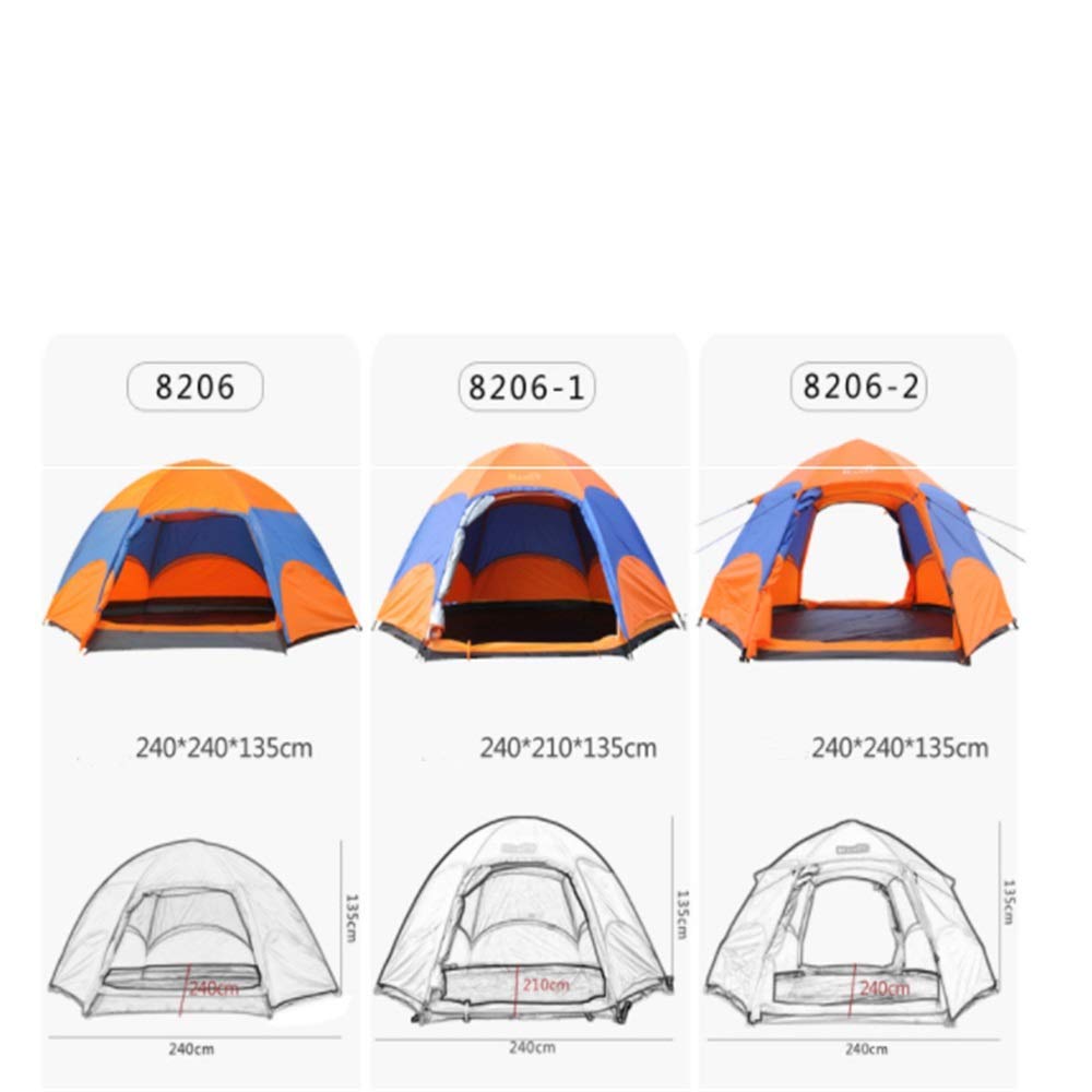 Camping-Ausrüstung, Outdoor-Camping, sechseckiges Zelt, Doppeltür, Doppelschicht, automatische Schnellöffnung, Anti-Sturm-Spielzelt im Freien