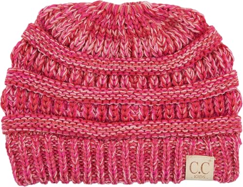 Image of Funky Junque BeanieTail Children's Ponytail Messy Bun Beanie Solid Ribbed Hat